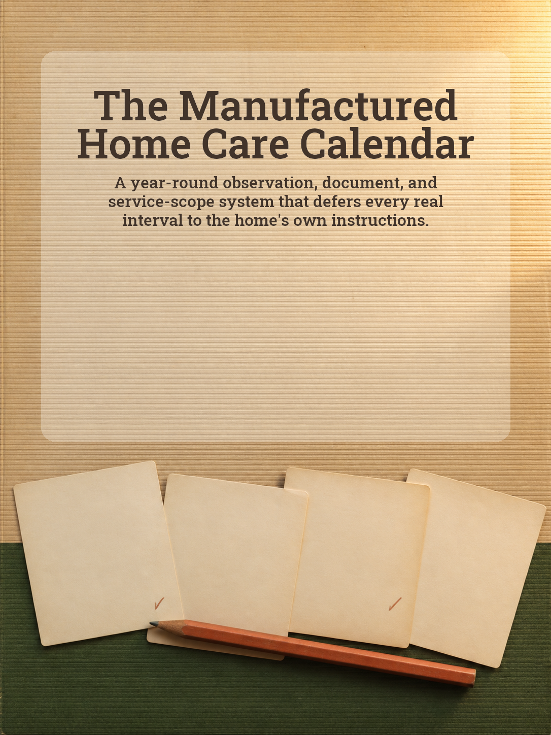 Cover of The Manufactured Home Care Calendar